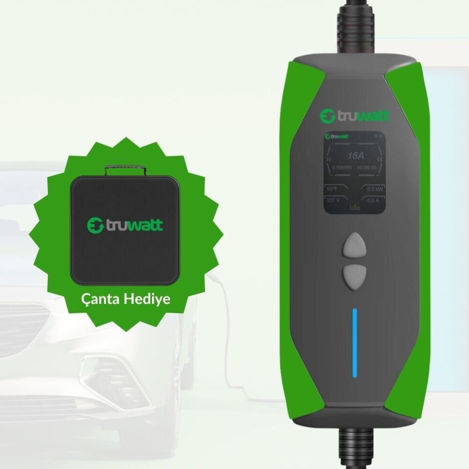 Truwatt ZT205 Taşınabilir Elektrikli Araç Şarj Cihazı 16A/3.5kW/220V (5 metre)